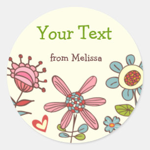 Personalized Fun Flowers Stickers