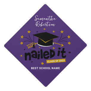 Personalized Fun Graduation 2023 Script Grad Cap Topper