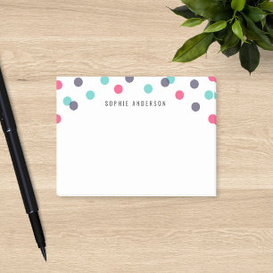 Personalized Fun Indigo Pink Teal Confetti Post-it Notes