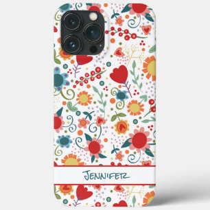 Personalized Fun Inspirivity Floral Pattern iPhone 13 Pro Max Case