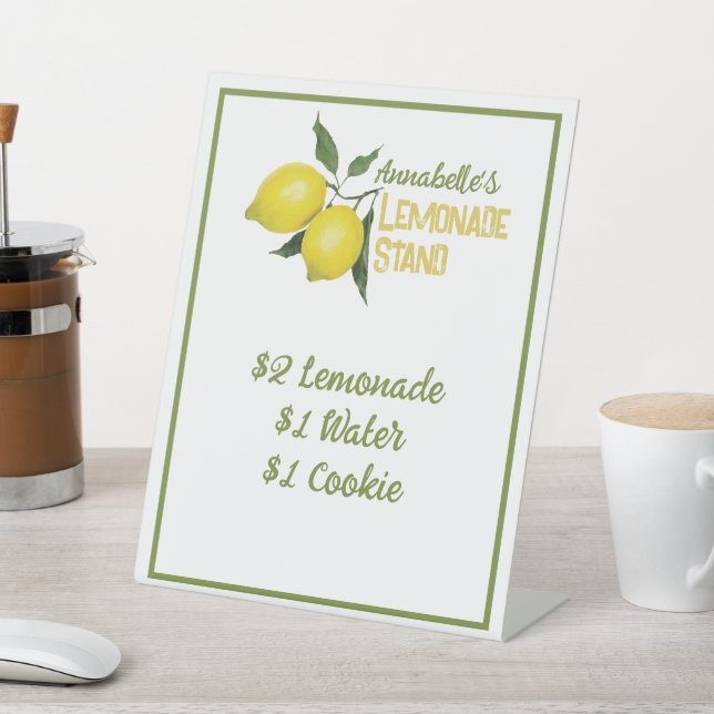 Personalized Fun Kids Lemonade Stand Pedestal Sign (In SItu)
