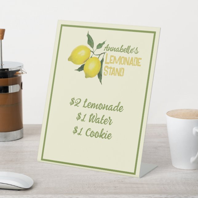 Personalized Fun Kids Lemonade Stand Pedestal Sign (In SItu)