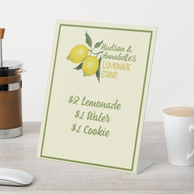 Personalized Fun Kids Lemonade Stand Pedestal Sign (In SItu)