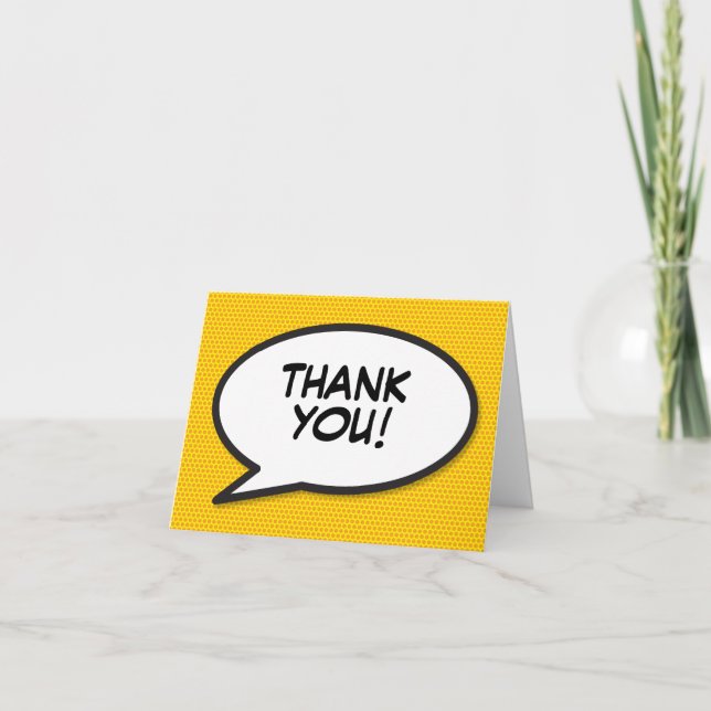 Personalized Fun Modern Speech Bubble Thank You Card (Front)