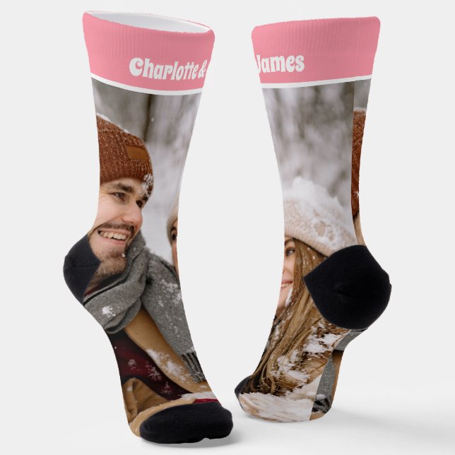 Personalized Fun Novelty Photo and Text Template Socks (Angled)