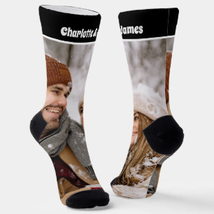 Personalized Fun Novelty Photo and Text Template Socks