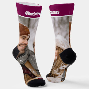 Personalized Fun Novelty Photo and Text Template Socks
