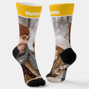 Personalized Fun Novelty Photo and Text Template Socks