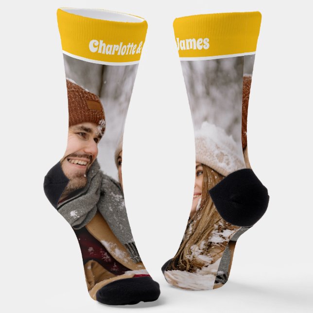 Personalized Fun Novelty Photo and Text Template Socks (Angled)