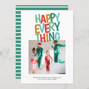 Personalized Fun Photo Happy Everything Christmas Holiday Card