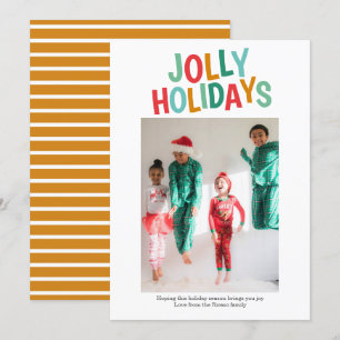 Personalized Fun Photo Jolly Holidays Christmas Holiday Card