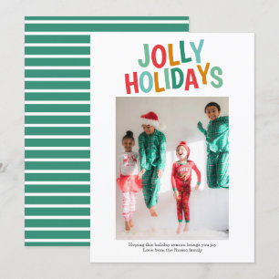 Personalized Fun Photo Jolly Holidays Christmas Holiday Card