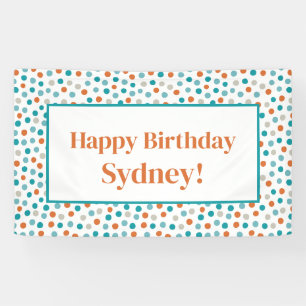 Personalized Fun Polka Dots Confetti Birthday Banner