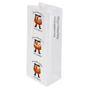 Personalized Fun Pudding Merry Christmas Wine Gift Bag