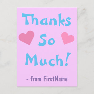 Personalized & Fun "Thanks So Much!" Postcard