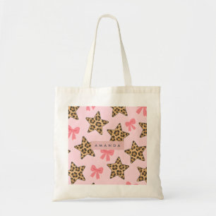Personalized Fun Tiger Print Star Pattern Tote Bag