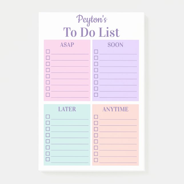 Personalized Fun To Do List  Post-it Notes (Front)