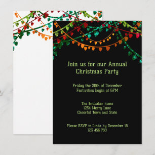 Personalized Fun Unique Colourful Christmas Party  Invitation