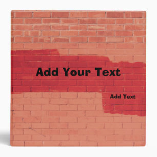 Personalized Fun Unique Red Brick Wall Binder