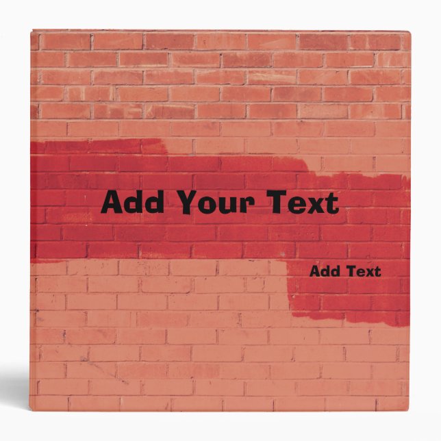 Personalized Fun Unique Red Brick Wall Binder (Front)