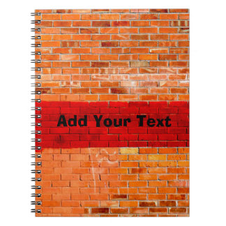 Personalized Fun Unique Red Brick Wall Notebook