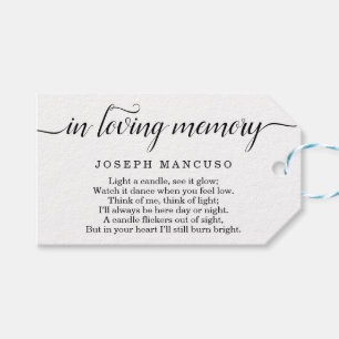 Personalized Funeral Favour Tag