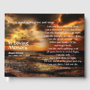 Personalized Funeral Guest Book with Poem & Ocean