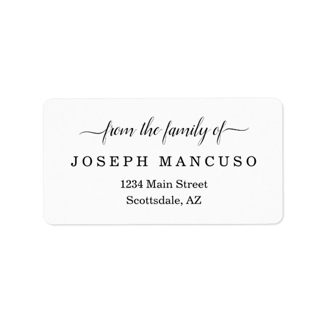 Personalized Funeral Return Address Labels (Front)