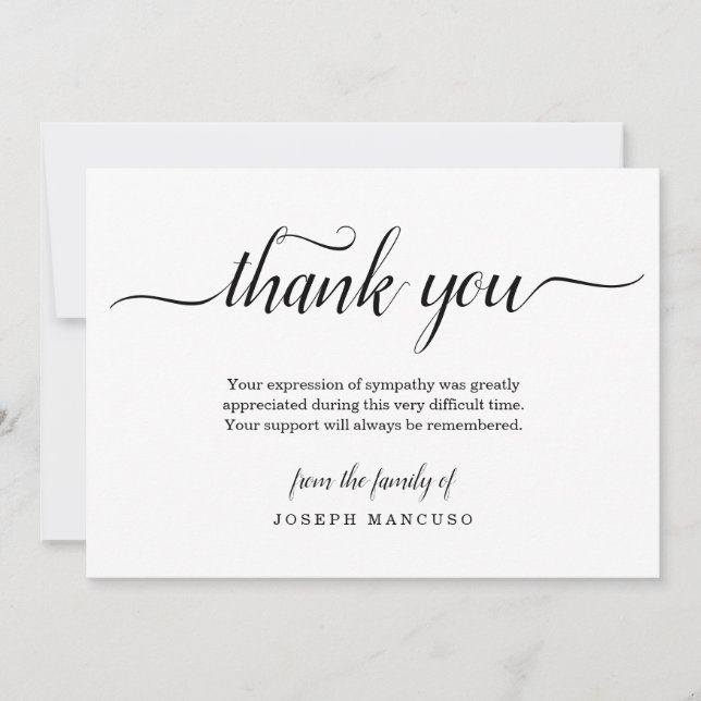 Personalized Funeral Thank You Card (Front)