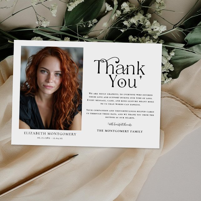 Personalized Funeral Thank You Photo Card (Creator Uploaded)