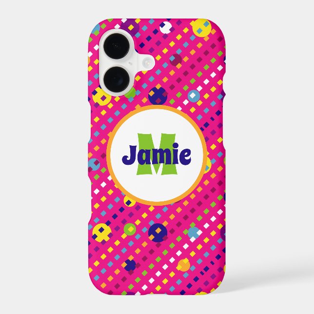 Personalized Funky Circles, Dashes Pattern (Back)
