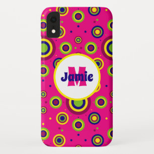 Personalized Funky Circles Pattern iPhone XR Case