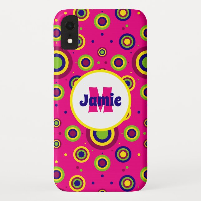 Personalized Funky Circles Pattern Case-Mate iPhone Case (Back)