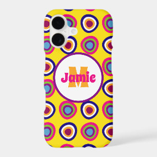 Personalized Funky Circles Pattern on Yellow