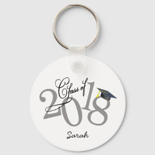 Personalized Funky Class of 2018 Keychain