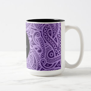 Personalized Funky Purple Paisley Pattern Mug