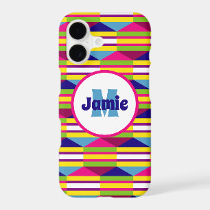 Personalized Funky Stripes, Triangles Pattern