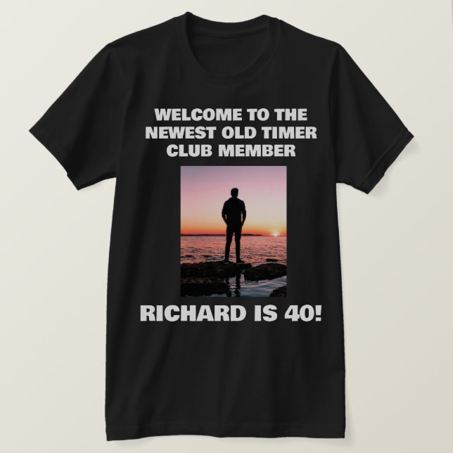 Personalized Funny 40th Milestone Birthday T-Shirt (Design Front)