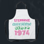 Personalized funny 50th birthday quote  apron<br><div class="desc">Funny 50th birthday quote . Awesome since 1974.</div>