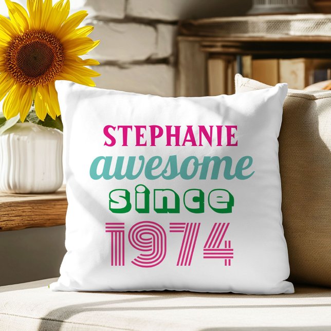 Personalized funny 50th birthday quote  throw pillow (Creator Uploaded)