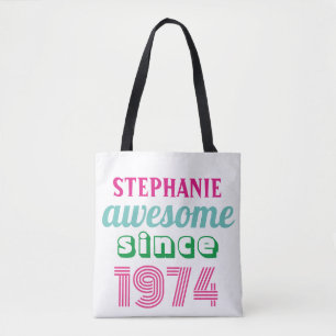 Personalized funny 50th birthday quote tote bag