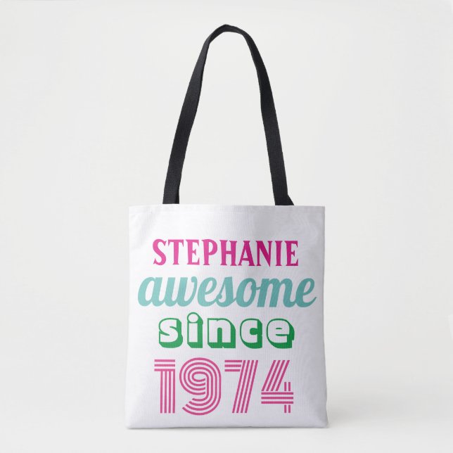Personalized funny 50th birthday quote  tote bag (Front)