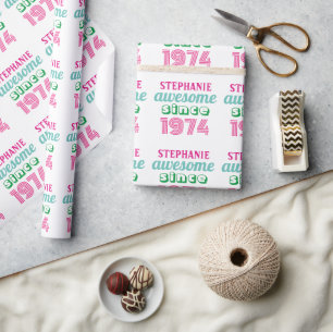 Personalized funny 50th birthday quote  wrapping paper