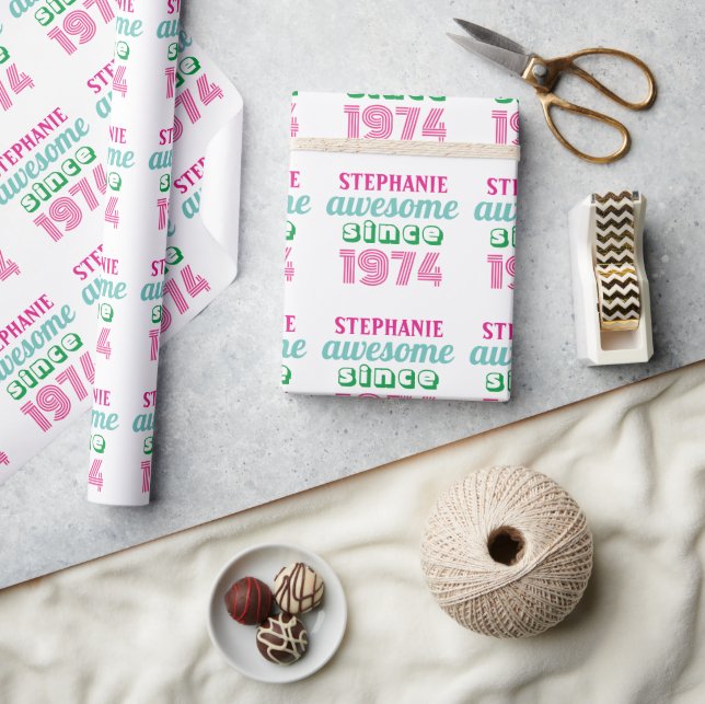 Personalized funny 50th birthday quote  wrapping paper (Crafts)