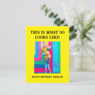 Personalized Funny 50th Milestone Birthday Postcard