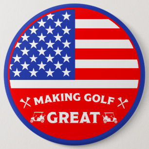 Personalized Funny American Golf Player 6 Inch Round Button