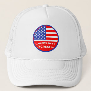 Personalized Funny American Golf Player Trucker Hat