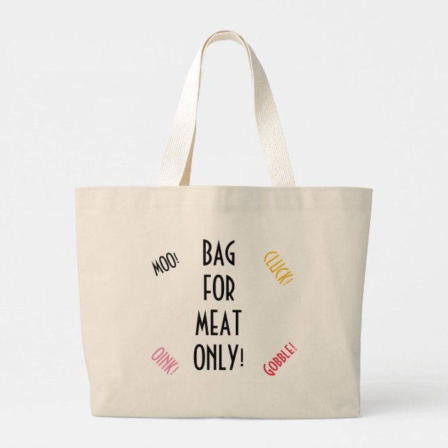 Personalized Funny Animal Reminder For Men Large Tote Bag (Back)