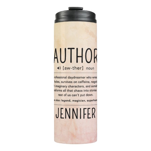 Personalized Funny Author Writer Definition Thermal Tumbler (Front)