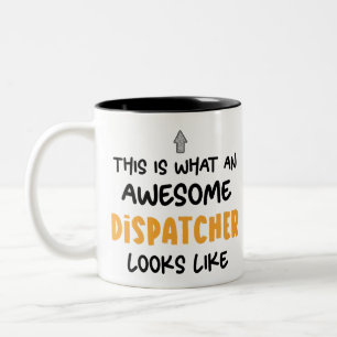 Personalized Funny Awesome Dispatcher Two-Tone Coffee Mug